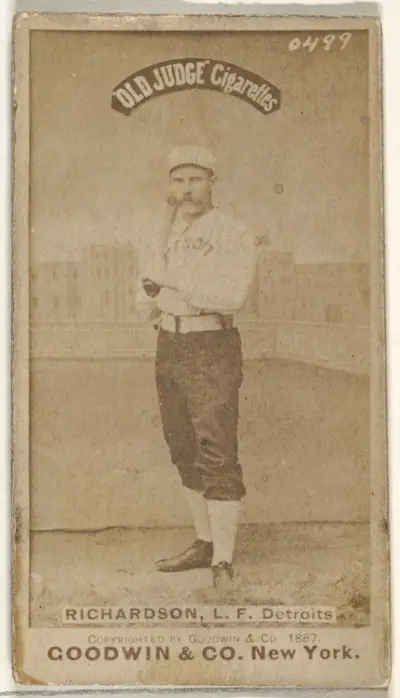 Abram Harding "Hardy" Richardson, Left Field, Detroit Wolverines, from the Old Judge series (N172) for Old Judge Cigarettes