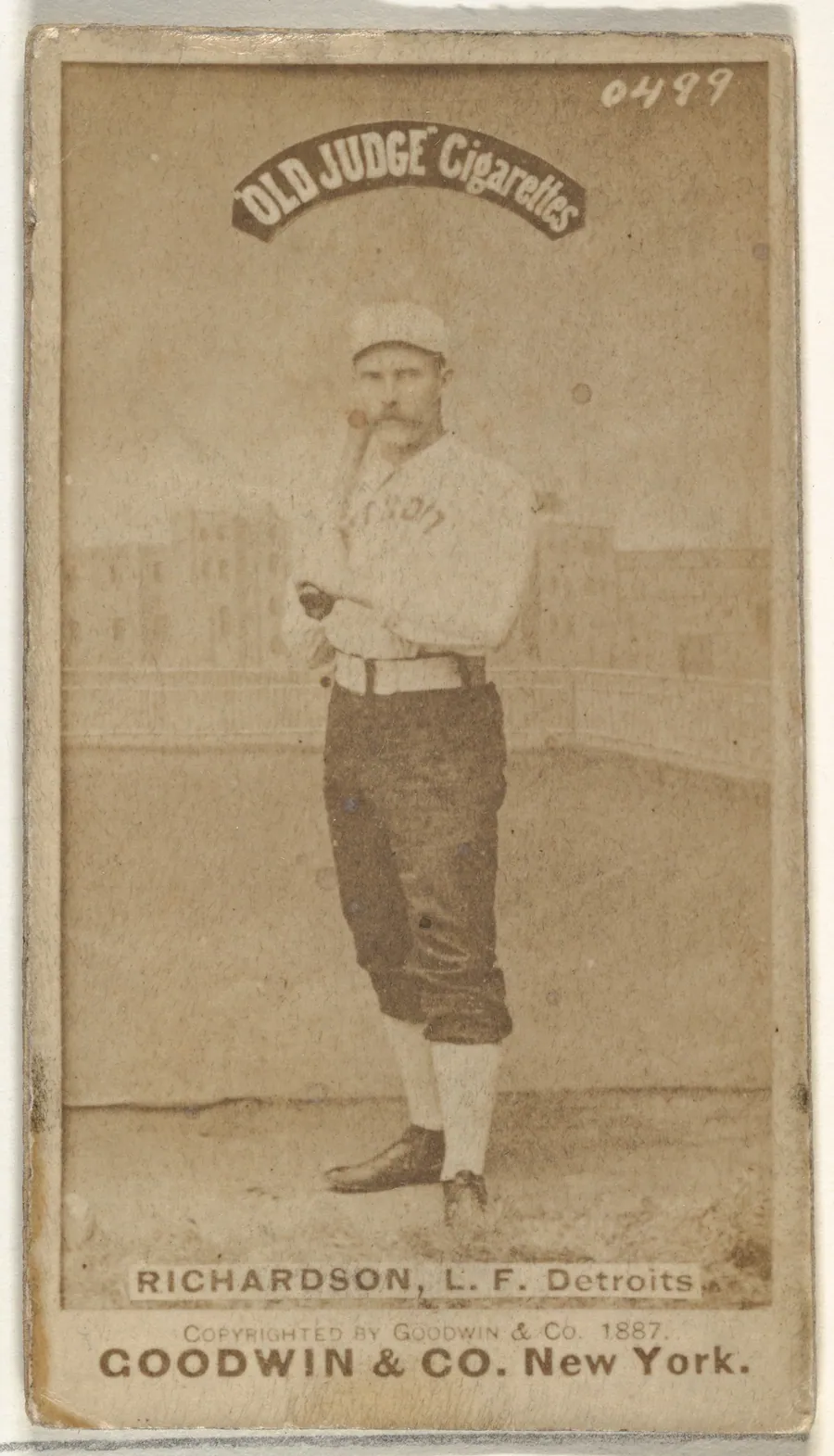Abram Harding "Hardy" Richardson, Left Field, Detroit Wolverines, from the Old Judge series (N172) for Old Judge Cigarettes by Goodwin & Company