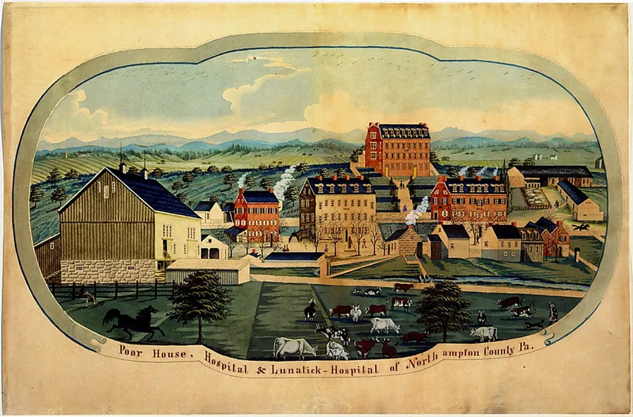 Poor House, Hospital & Lunatick-Hospital of Northampton County, Pa. by Charles C. Hofmann