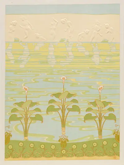Decoration in Enameled Tiles for Bathroom