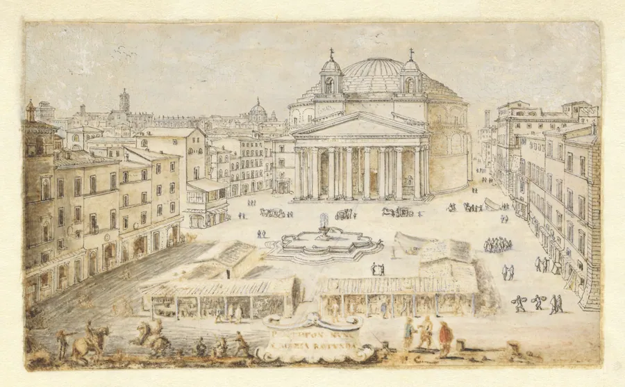 View of the Pantheon, Rome by Lievin Cruyl