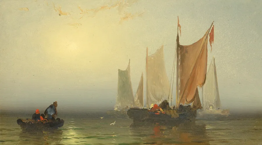 Marine Study by Franklin D. Briscoe, born Baltimore, MD 1844-died Philadelphia, PA 1903
