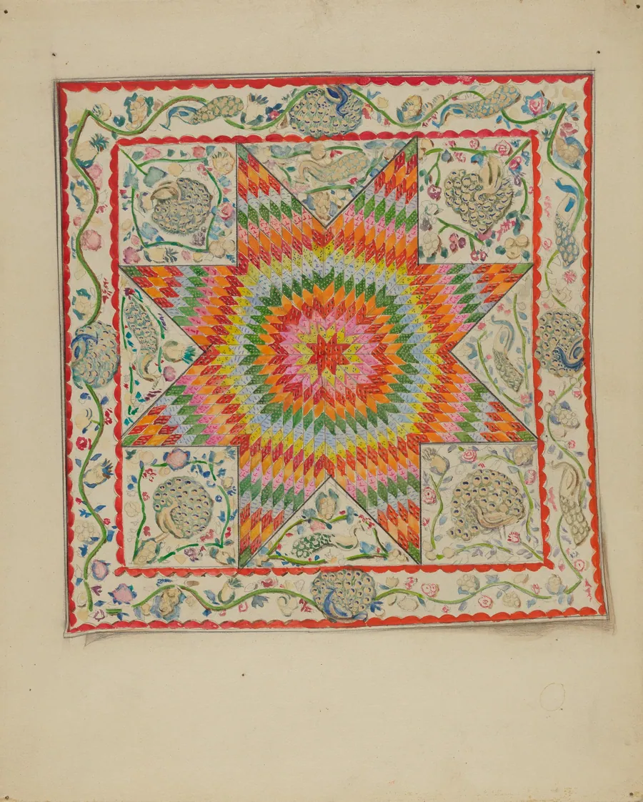 Applique and Patchwork Coverlet - Star of Bethelehem by George Loughridge