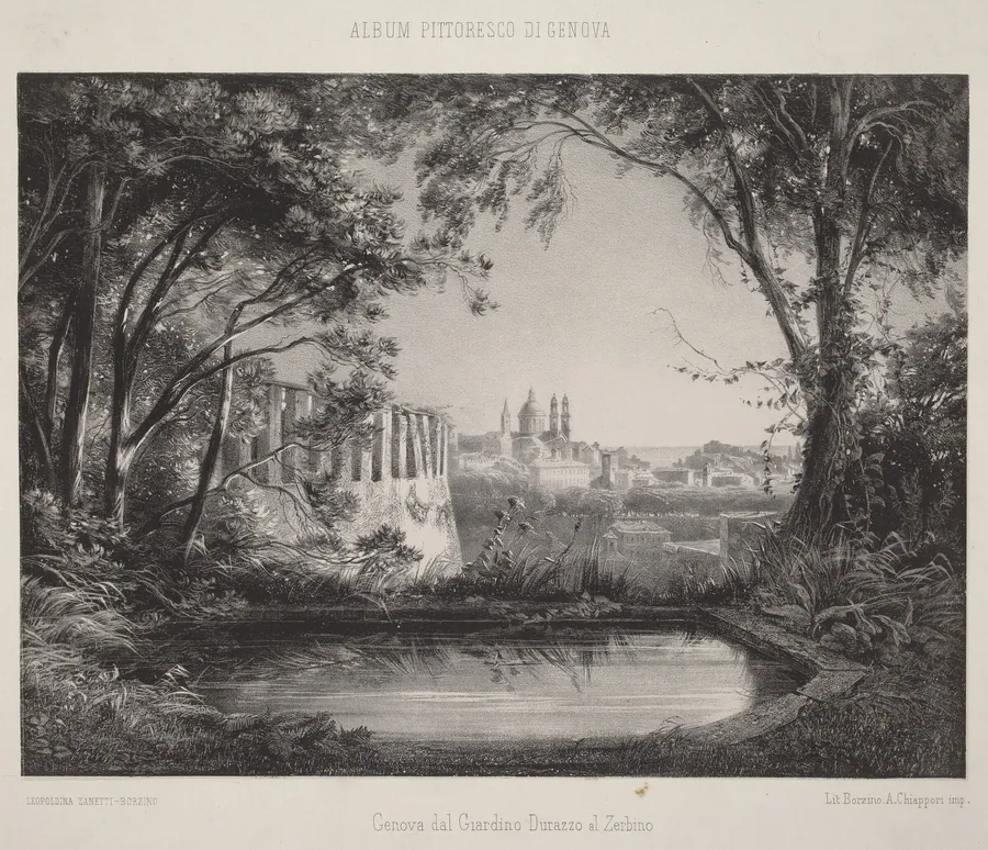 Genova dal Giardino Durazzo al Zerbino (Genoa from the Giardino Durazzo al Zerbino) by Leopoldina Zanetti Borzino