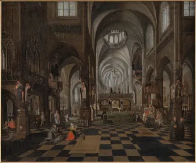 Det indre af en katolsk kirke
