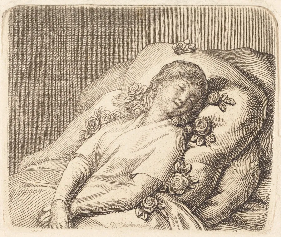 Dreaming on Roses by Daniel Nikolaus Chodowiecki