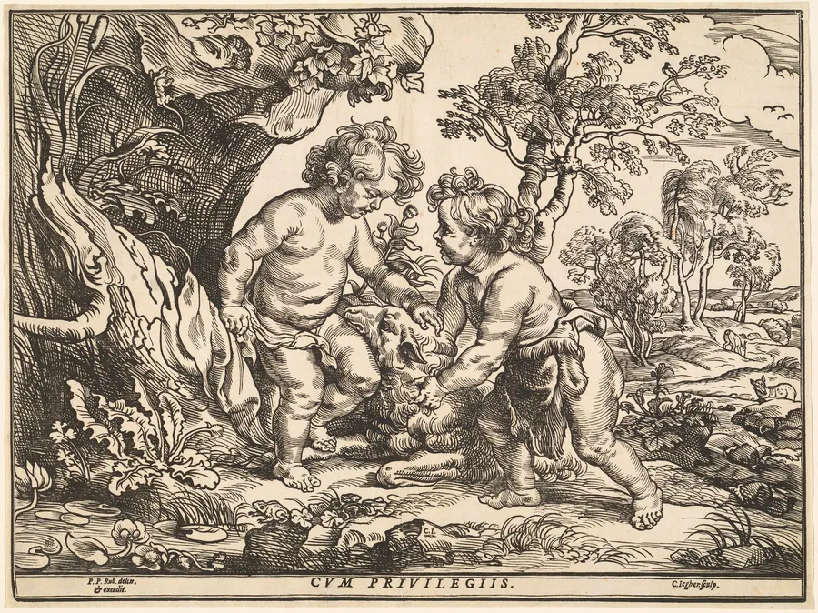 The Infant Christ and Saint John Playing with the Lamb by Christoffel Jegher