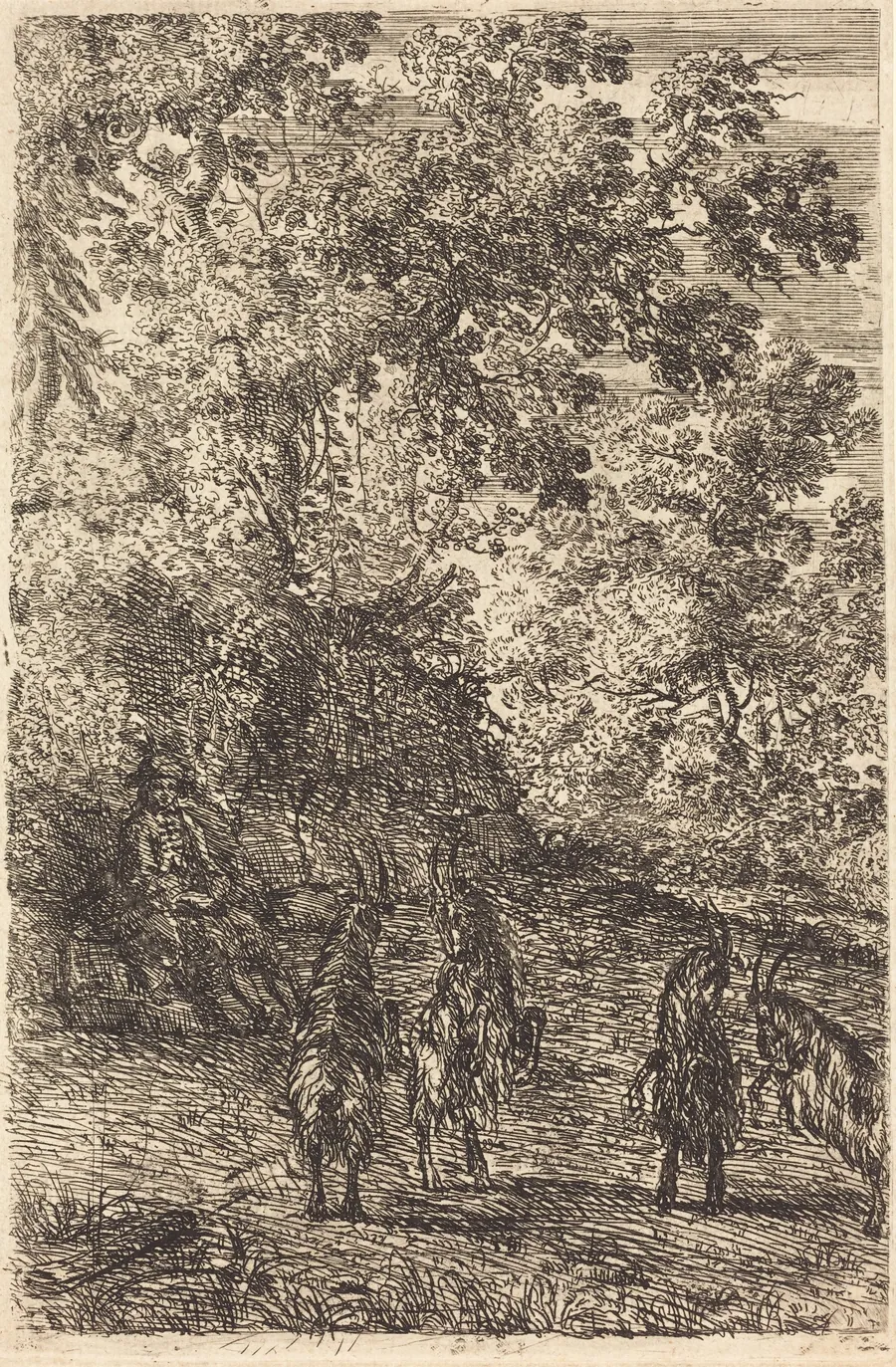 Shepherd with Four Goats (Les quatre chèvres) by Claude Lorrain