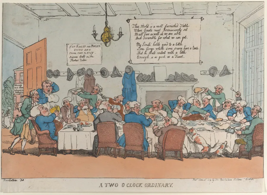 A Two O'Clock Ordinary by Thomas Rowlandson