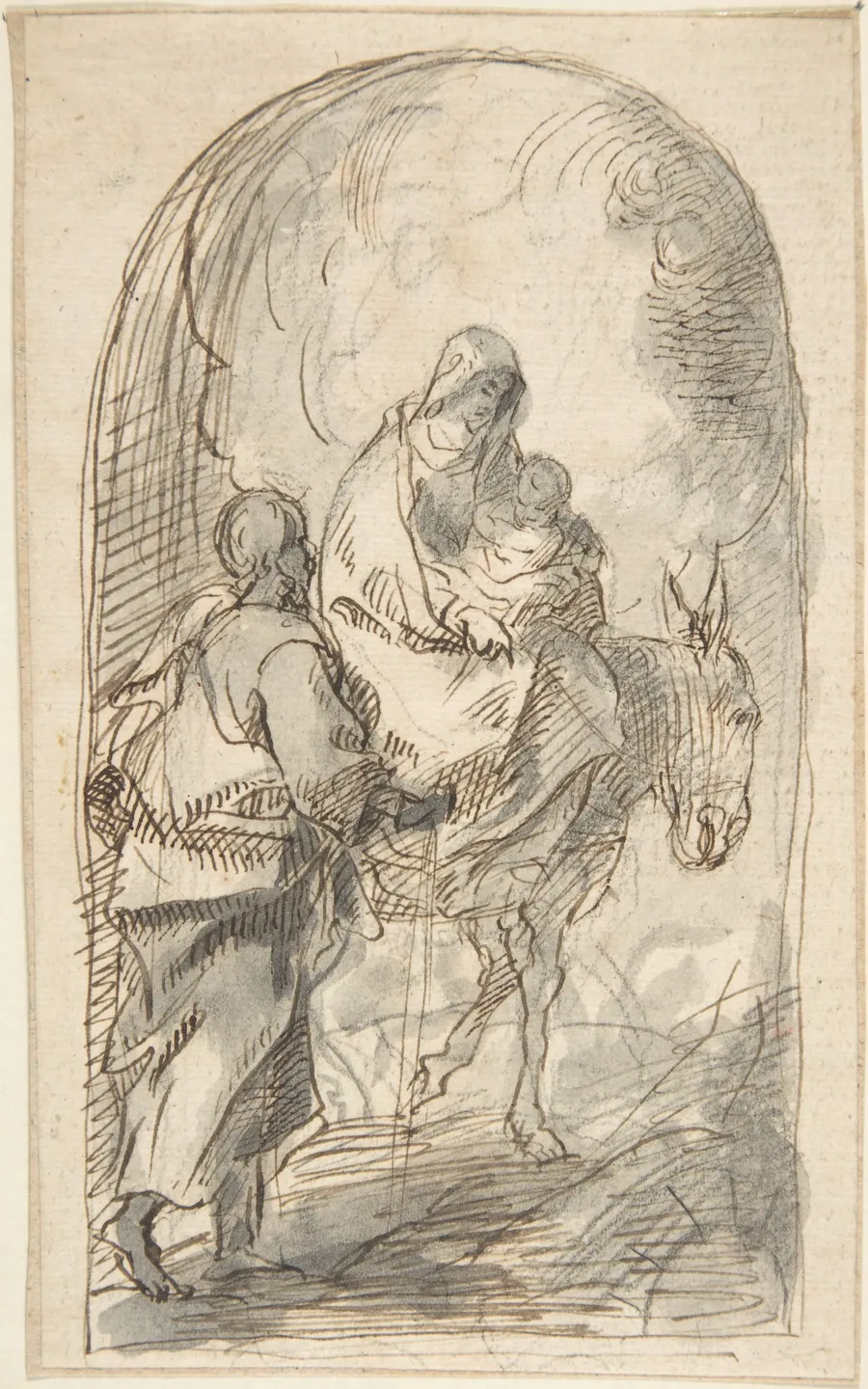 The Flight into Egypt by Anonymous, Spanish, School of Seville, 17th century
