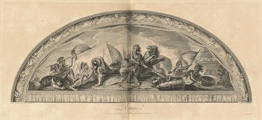 L'Espagne Cintre du Salon de la Guerre en face de la Galerie (Spain, Center of the Salon of War Opposite the Gallery) [pl. 38] by Jean-Baptiste Massé