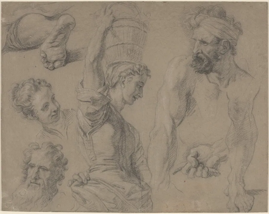 Study for Miraculous Draught of Fishes (?) by Jean-Baptiste Jouvenet