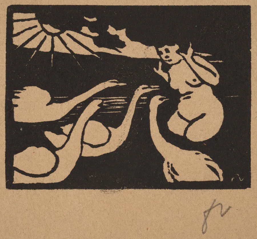 Bather with Swans (La baigneuse aux cygnes) by Félix Vallotton
