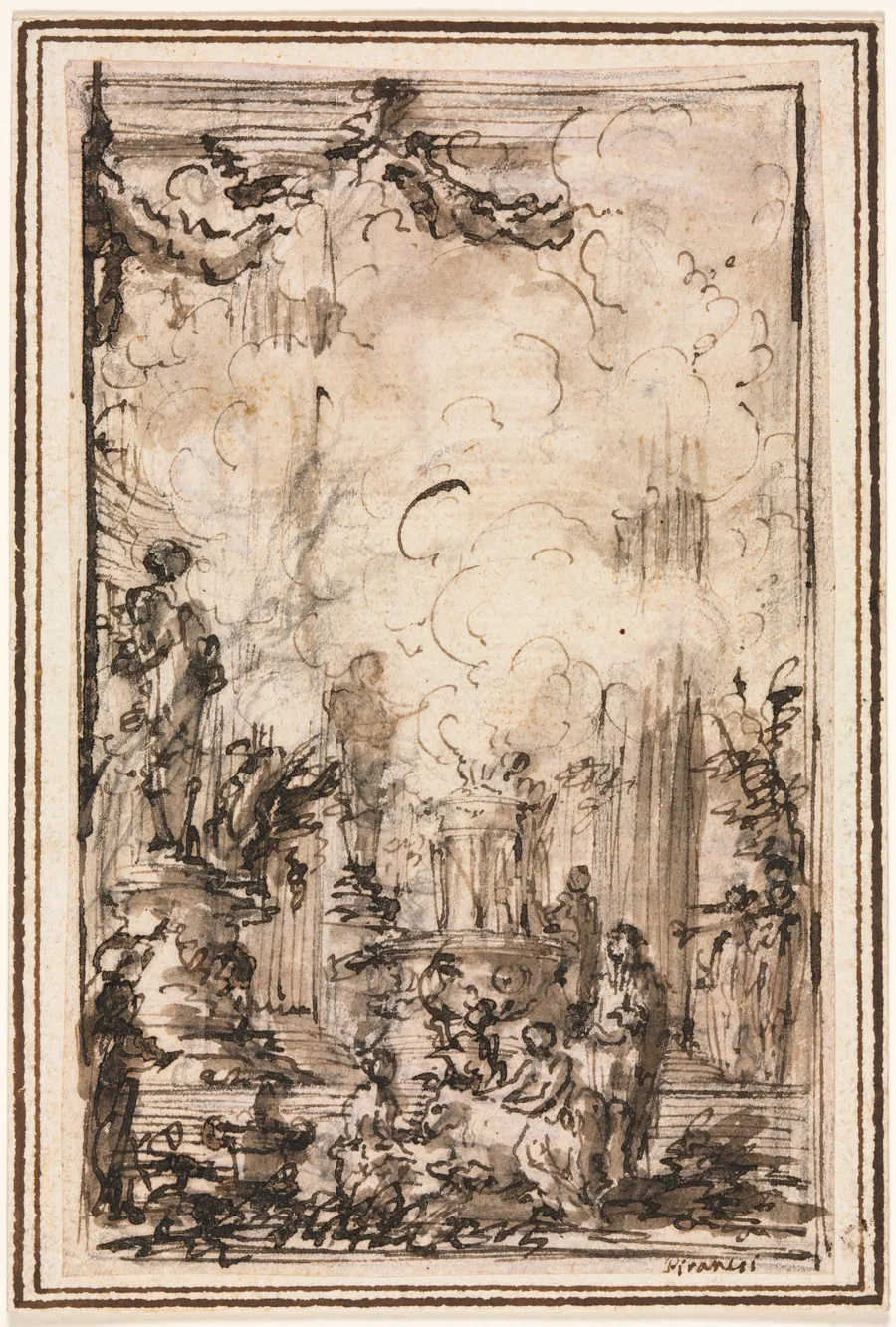 Sacrificial Offering in a Temple by Giovanni Battista Piranesi