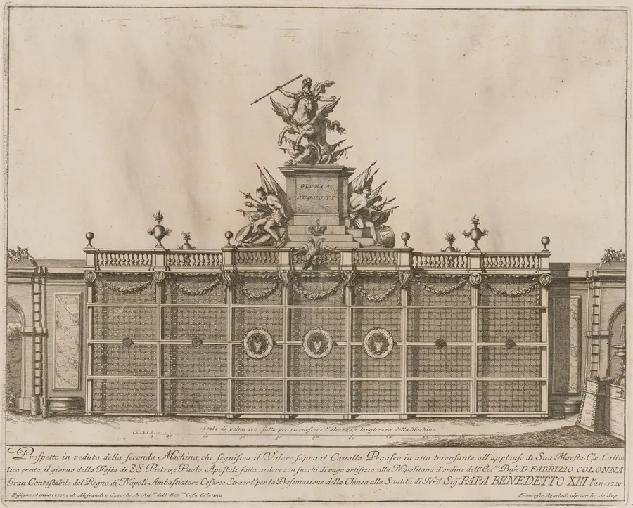 The Seconda Macchina for the Chinea of 1726: Valor Riding Pegasus by Francesco Faraone Aquila