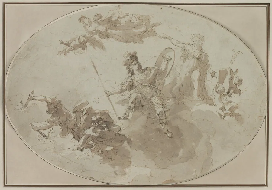 Ceiling Study: Allegory of Peace and War by Giuseppe Bernardino Bison