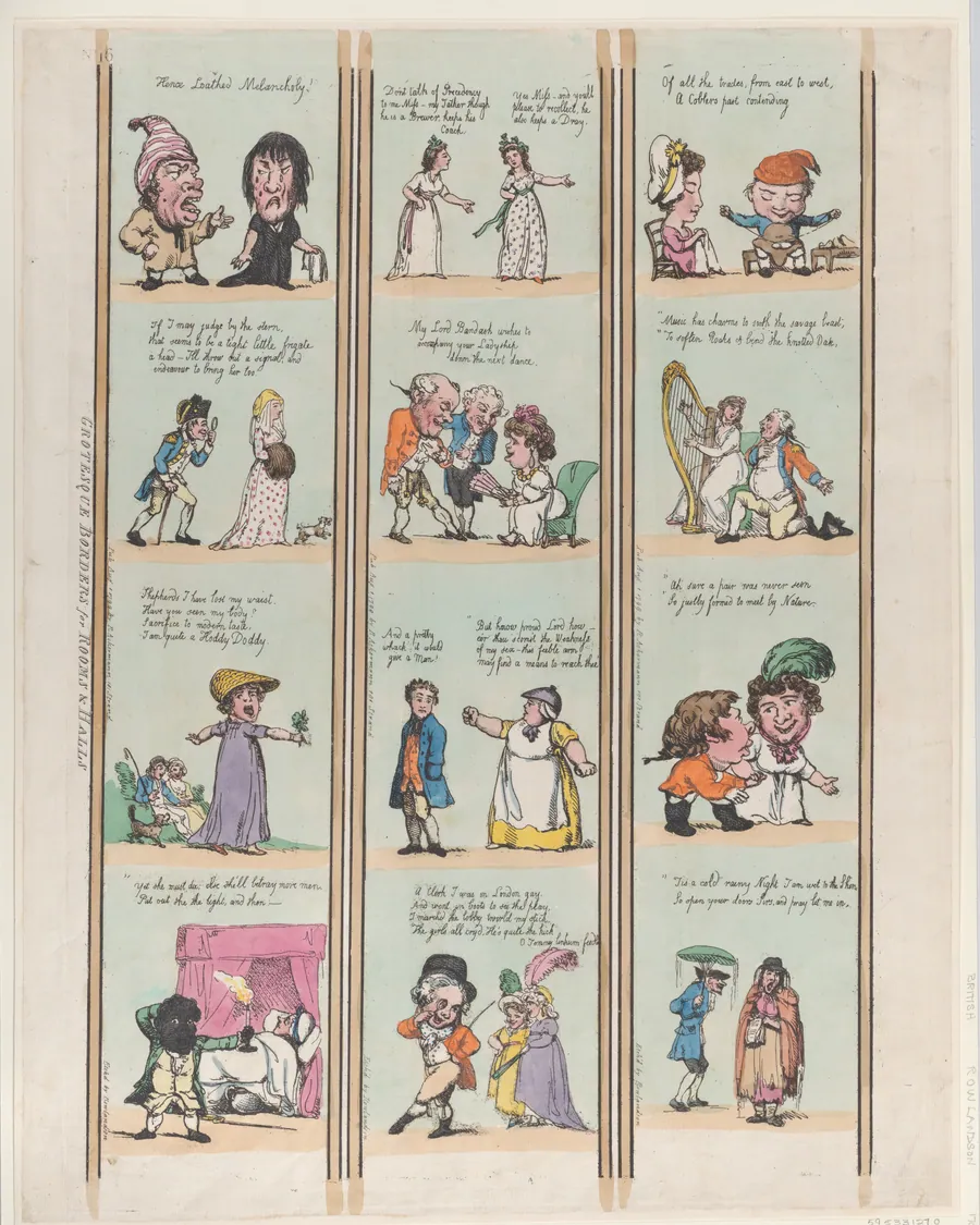 Grotesque Borders for Rooms & Halls, Plate 16 by Thomas Rowlandson