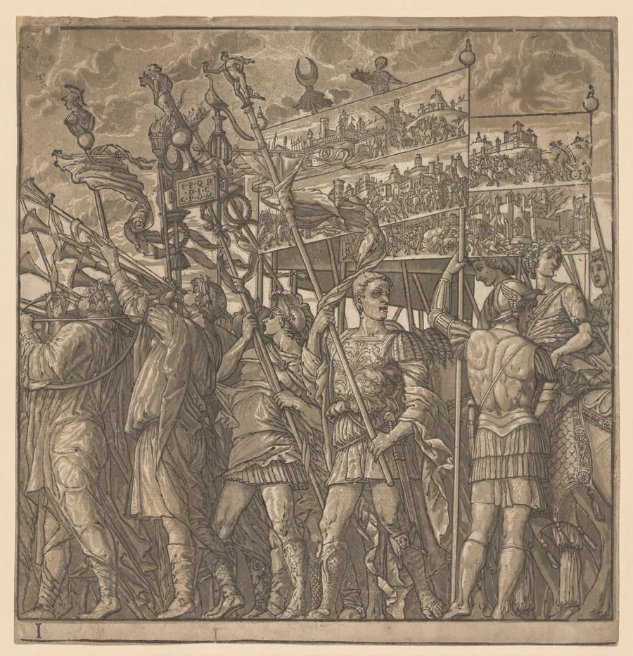 The Triumph of Julius Caesar:  Soldiers Carrying the Pictures of War by Andrea Andreani