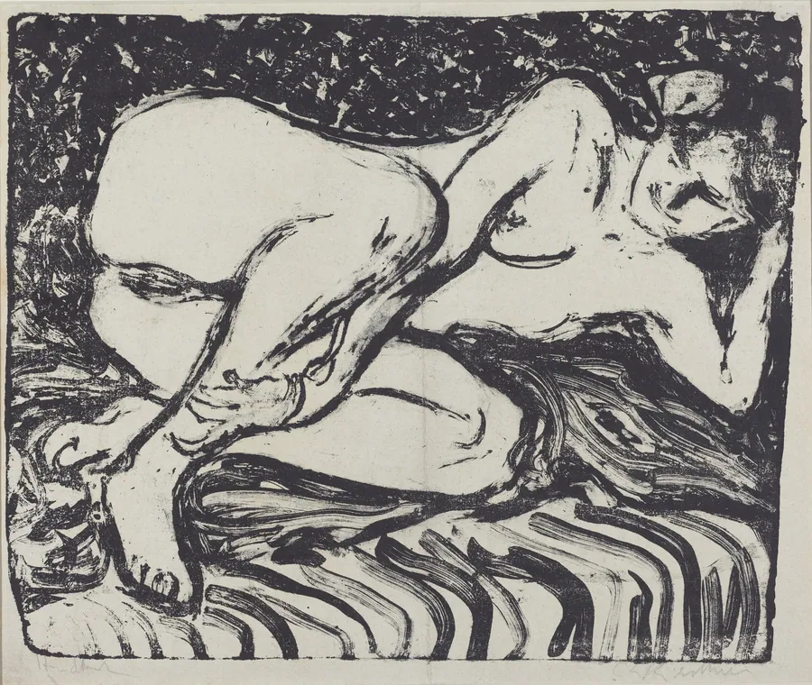 Reclining Nude by Ernst Ludwig Kirchner