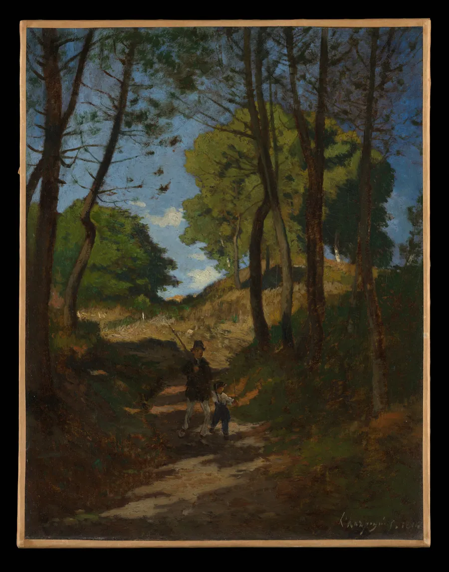 Fir Trees in Les Trembleaux, near Marlotte (Sapins aux Trembleaux à Marlotte) by Henri-Joseph Harpignies