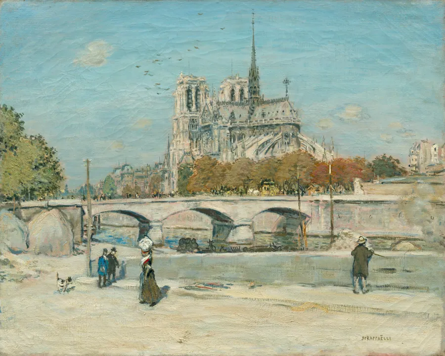 Notre Dame Seen from the Quai de la Tournelle by Jean-François Raffaëlli