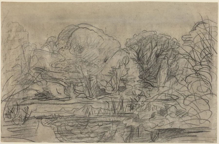 A Woodland Pond by Charles-François Daubigny
