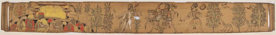 Shiva and His Followers Return to Mount Kailash (verso), from a Romance of Chandrabhanu and Lavanyavati of Upendra Bhanja (1670–1740)