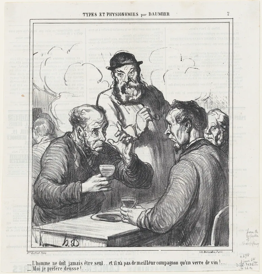 A philosopher, from 'Types and features,' published in Le Charivari, June 8, 1864 by Honoré Daumier