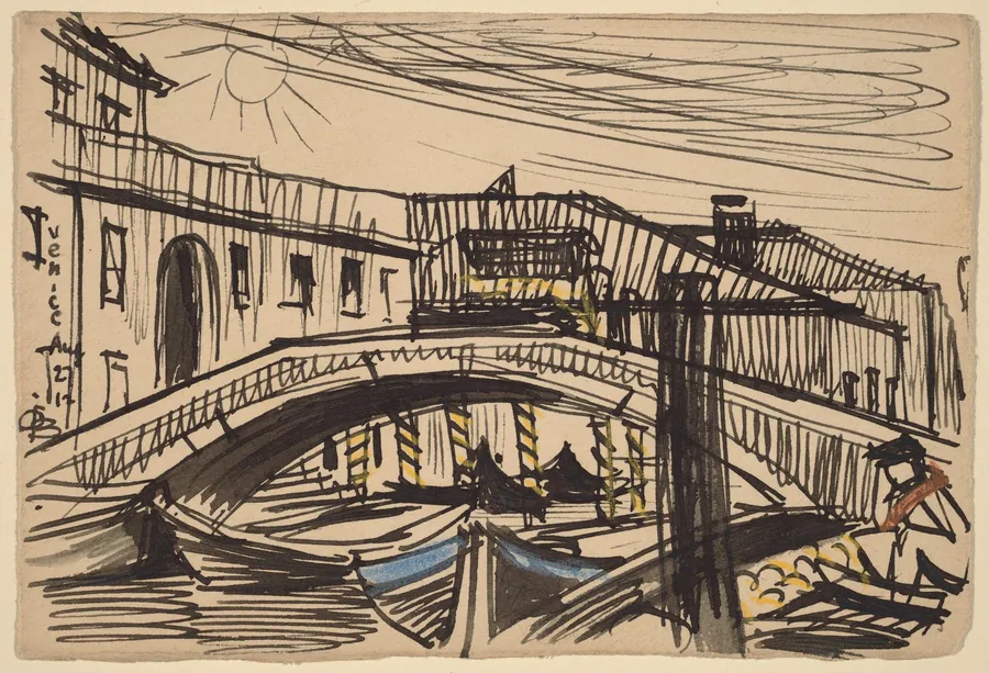 Venice, Boats by Oscar F. Bluemner