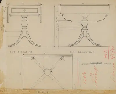 Drop Leaf, Pedestal Table