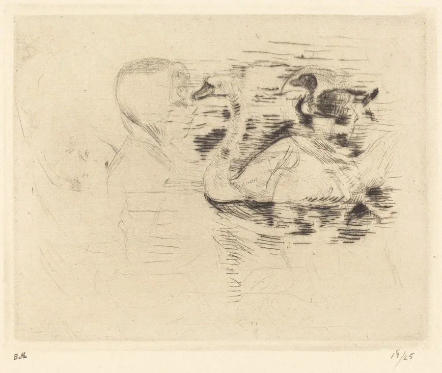 Swans at Stagnant Water by Berthe Morisot