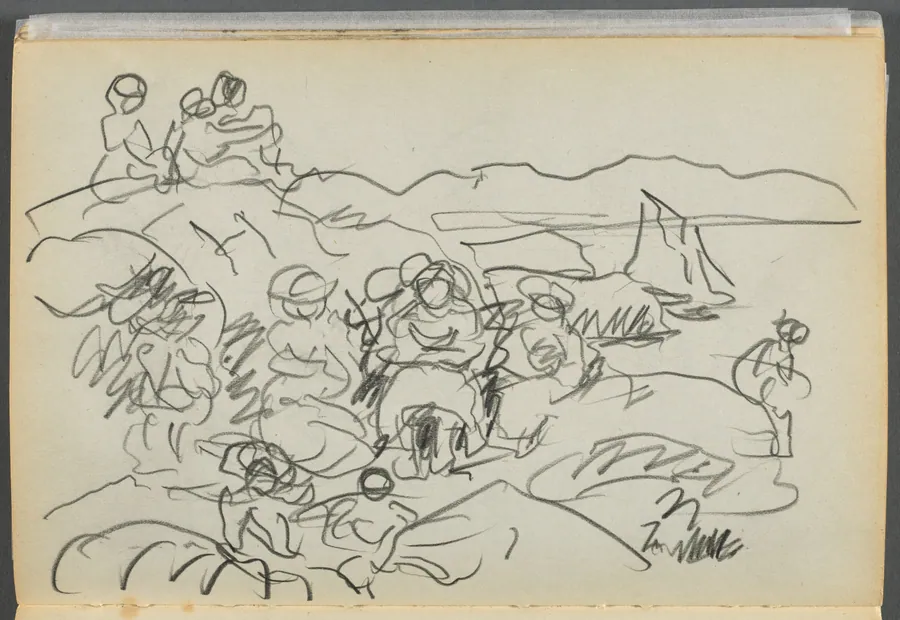 Sketchbook- The Granite Shore Hotel, Rockport, page 096: Picnickners by Maurice Prendergast