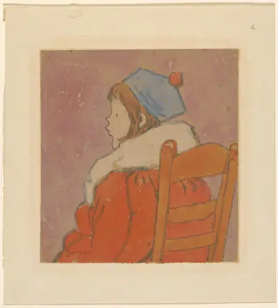 Petit profil (Seated Girl Wearing a Red Coat and a Blue Hat)