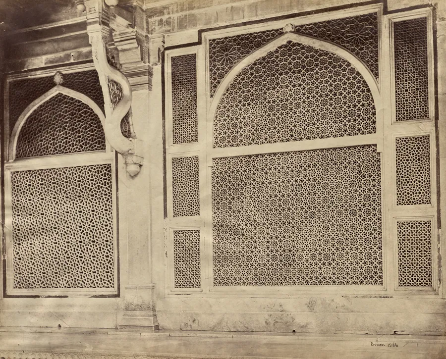 Futtypore Sikri—Two of the Marbled Screens in the Tomb of Sheik Selim Chisti by Samuel Bourne