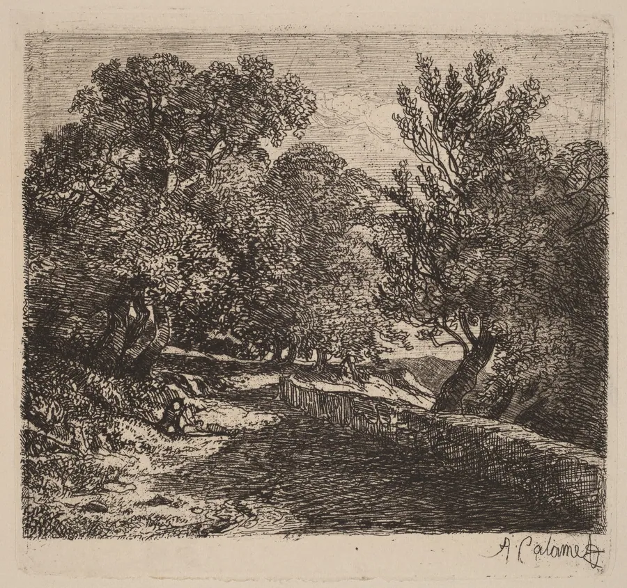 Man Resting by a Stone Wall by Alexandre Calame