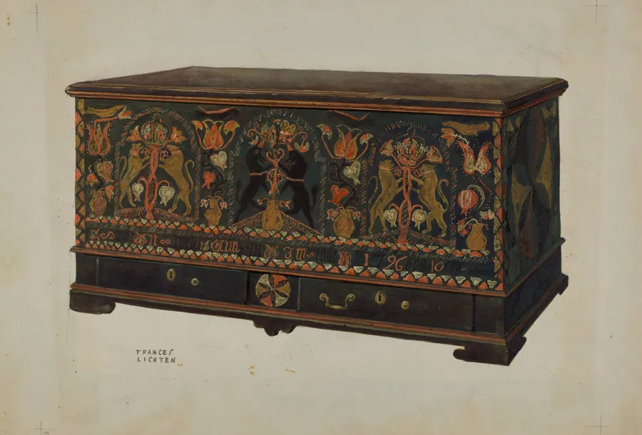 Pa. German Painted Chest by Frances Lichten