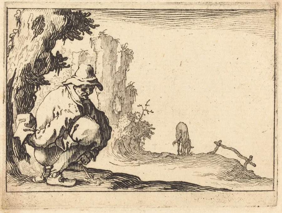Peasant Defecating by Jacques Callot