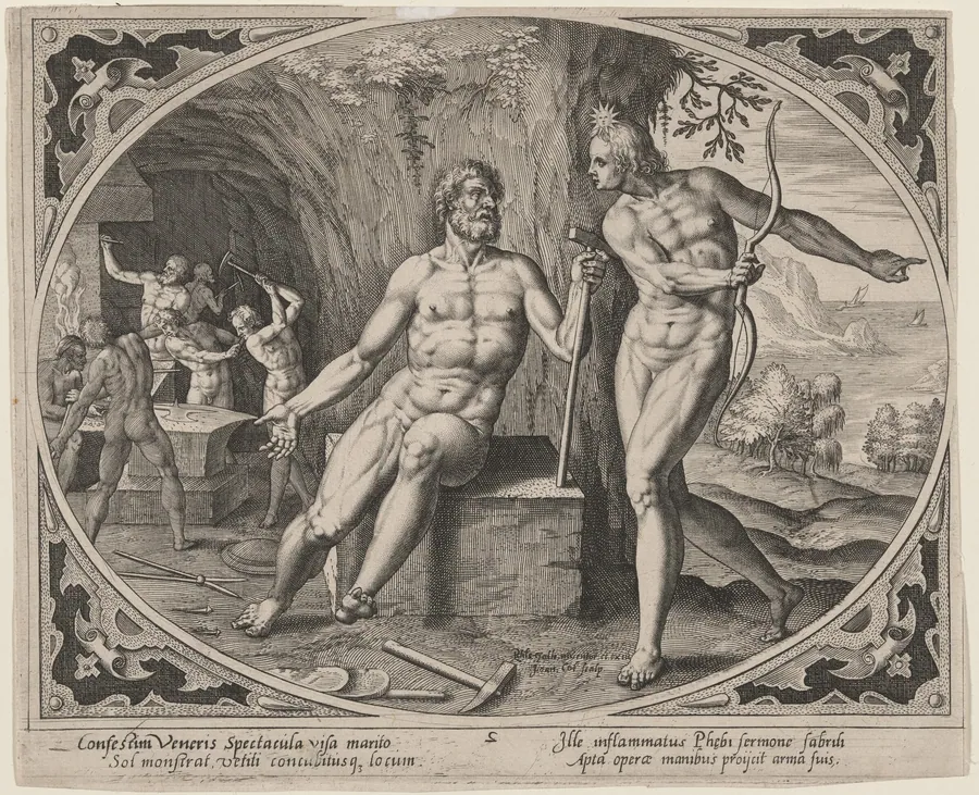 Phoebus Telling Vulcan of His Wife's Adultery by Hans Collaert the Younger