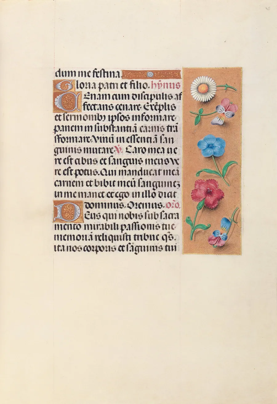 Hours of Queen Isabella the Catholic, Queen of Spain:  Fol. 45r by Master of the First Prayerbook of Maximillian