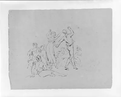 Man and Woman Dancing with People Watching (from Sketchbook)