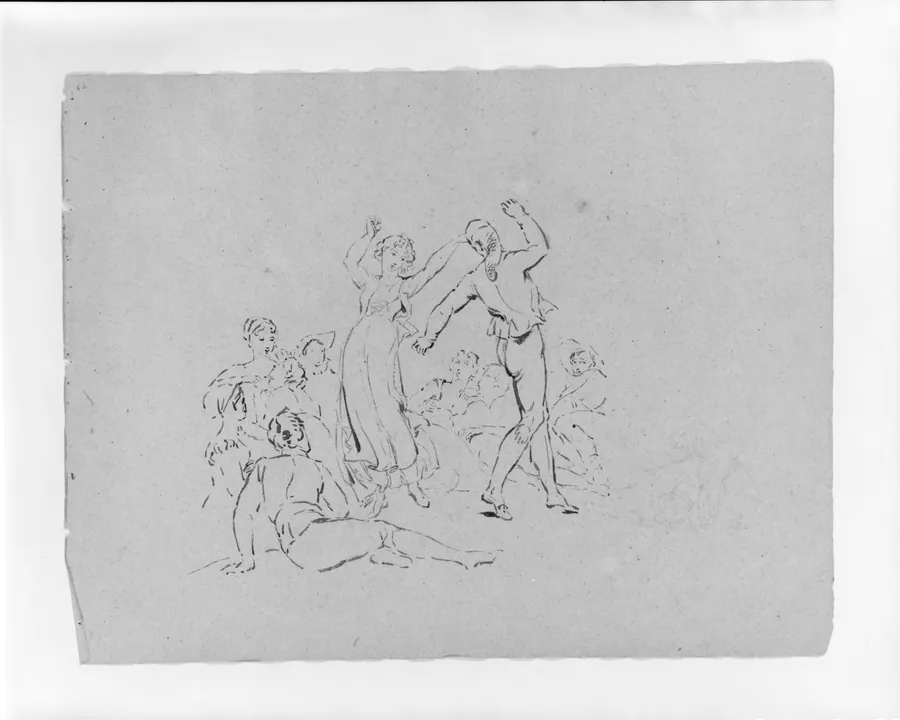 Man and Woman Dancing with People Watching (from Sketchbook) by Thomas Sully