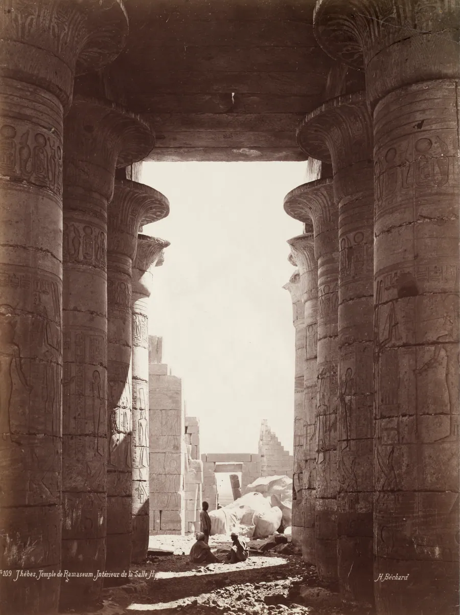 Thebes, Temple of the Ramesseum, Interior of the Hypostyle Hall by Henri Béchard