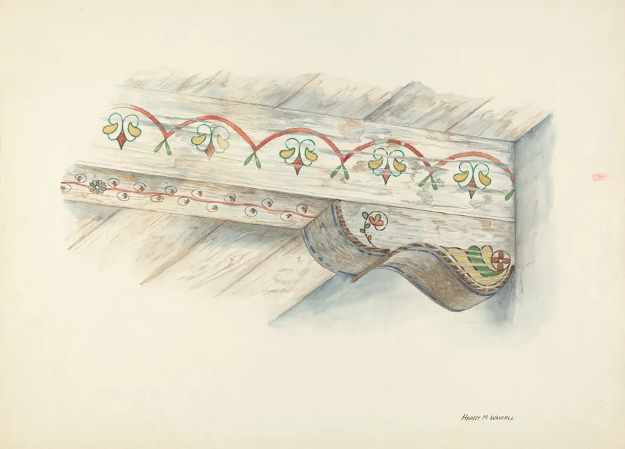 Painted Decorations on Ceiling by Harry Mann Waddell