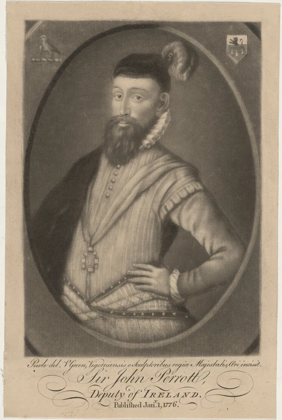 Sir John Perrot, Deputy of Ireland by Valentine Green