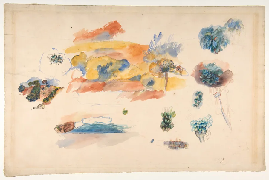 Studies of Landscape, Trees, and Exotic Fruit by Auguste Renoir