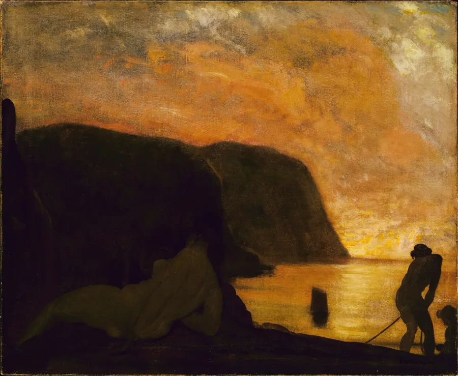 A Greater Morning by Arthur B. Davies, born Utica, NY 1862-died Florence, Italy 1928