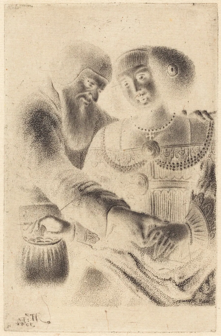 Man and Woman Embracing by Master NW