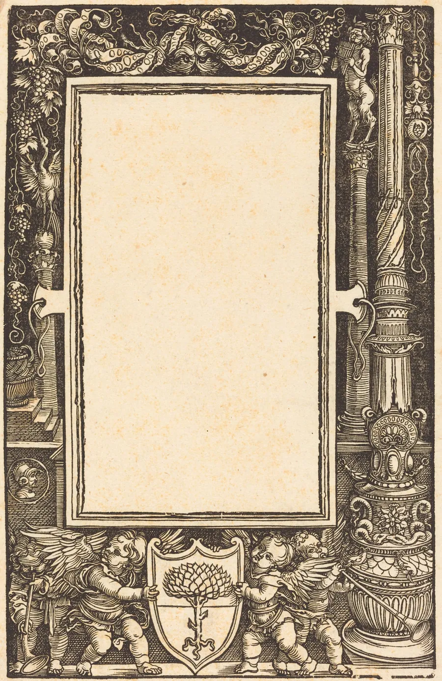 Title-Border with Putti Holding the Pirckheimer Arms by Albrecht Dürer