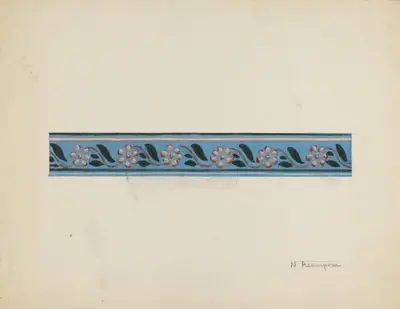 Wall Paper Border on Bandbox Lid