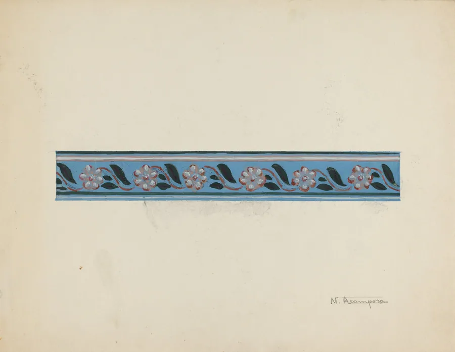 Wall Paper Border on Bandbox Lid by Nicholas Acampora